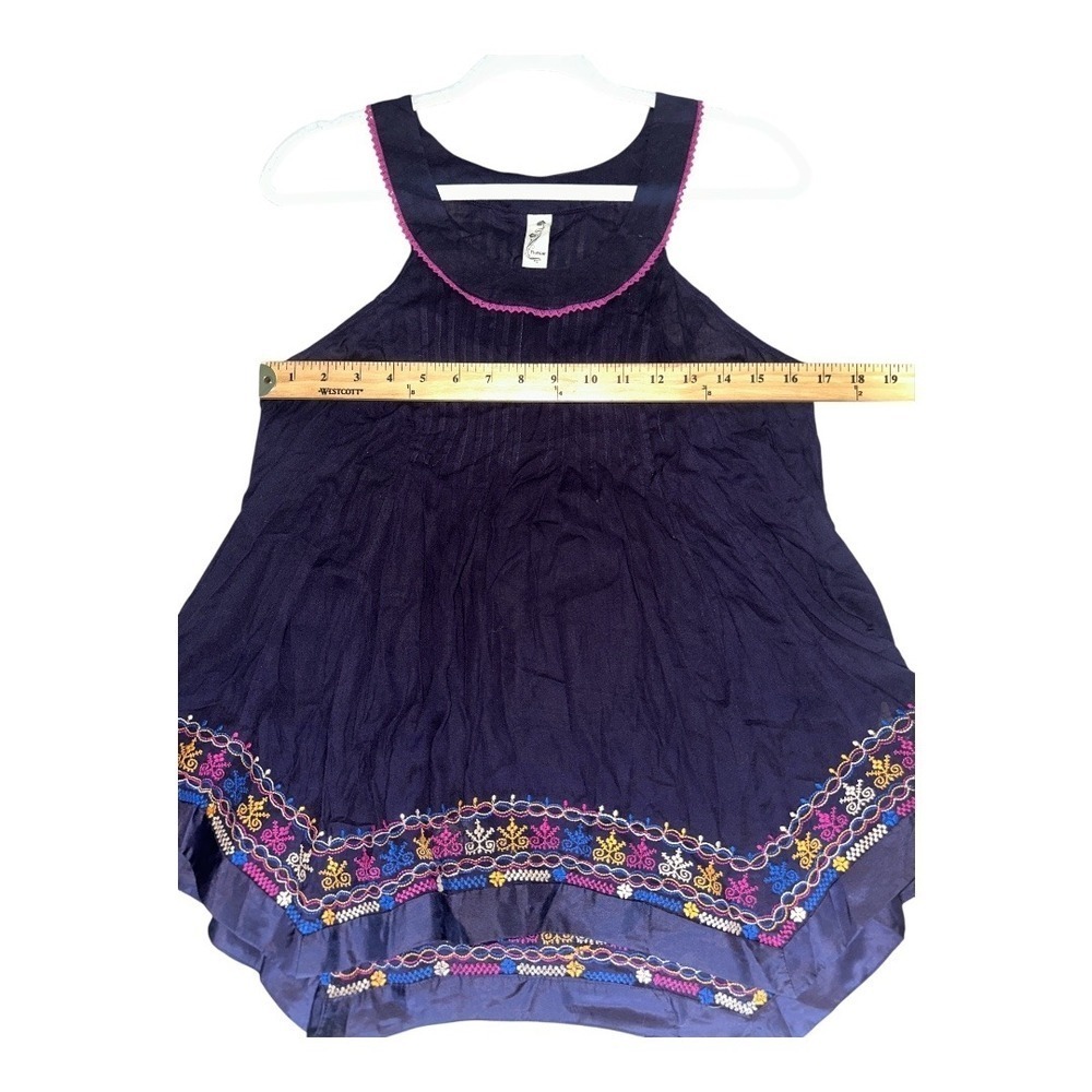 Floreat‎ Anthropologie Purple Embroidered Halter Neck Top, Size 2 - Picture 6 of 8